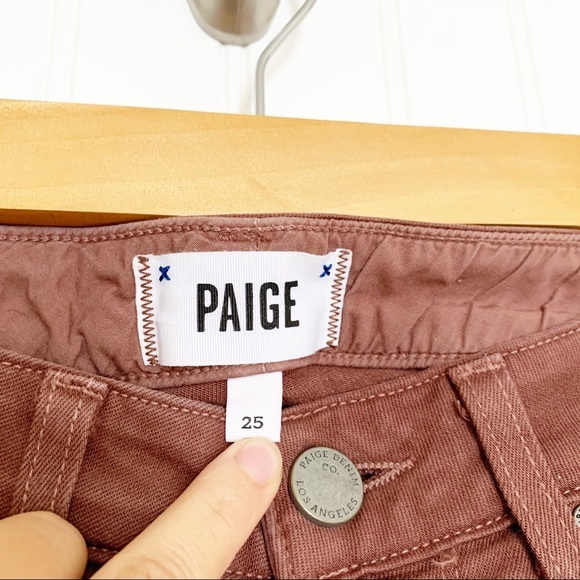Paige ‘Ivy’ Burgundy Skinny Jeans Zipper Detail - Picture 5 of 6